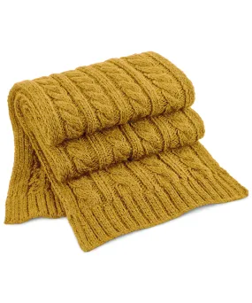 Mustard - Cable knit melange scarf