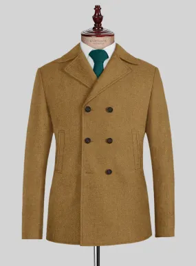 Naples Camel Tweed Pea Coat