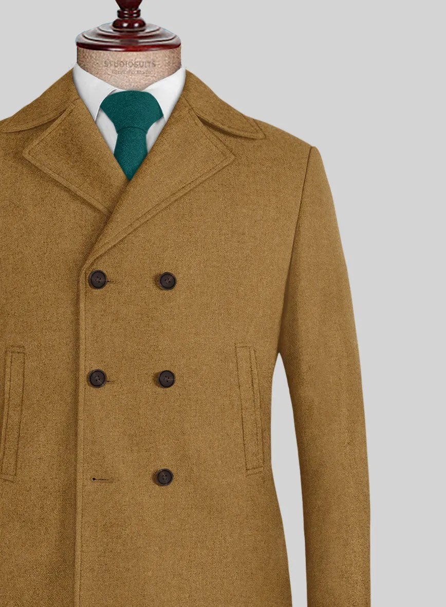 Naples Camel Tweed Pea Coat