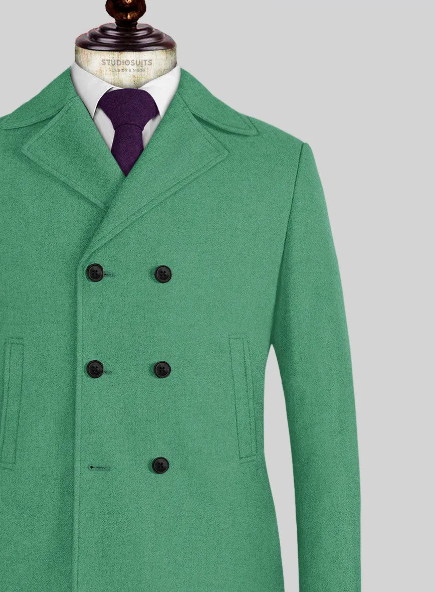 Naples Derby Green Tweed Pea Coat