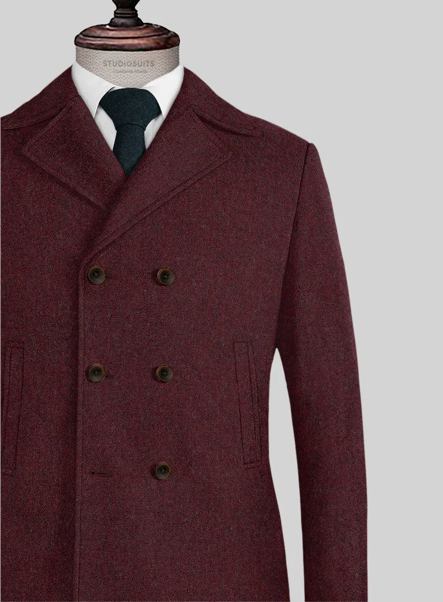 Naples Sangria Tweed Pea Coat