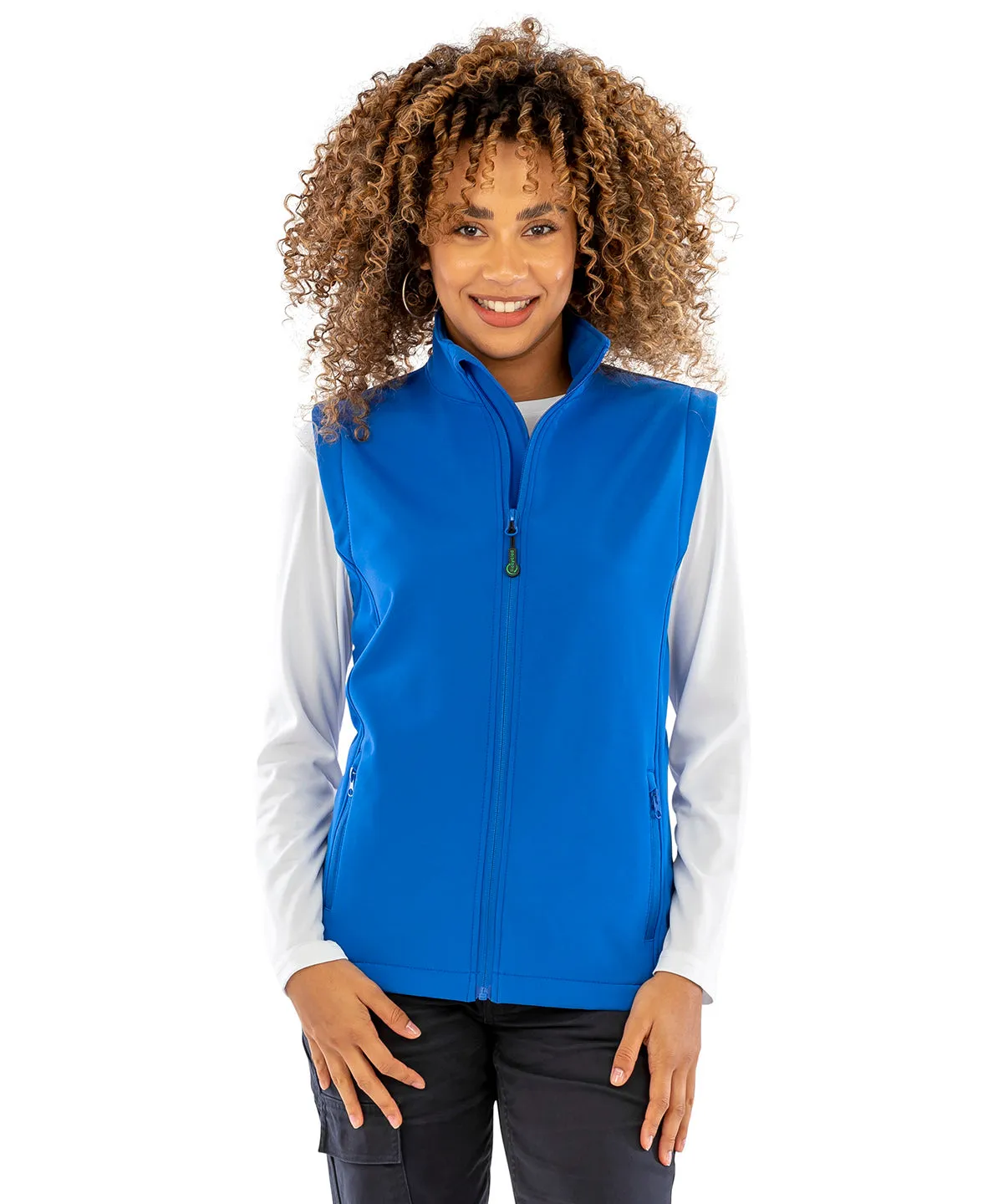 Navy - Women's recycled 2-layer printable softshell bodywarmer