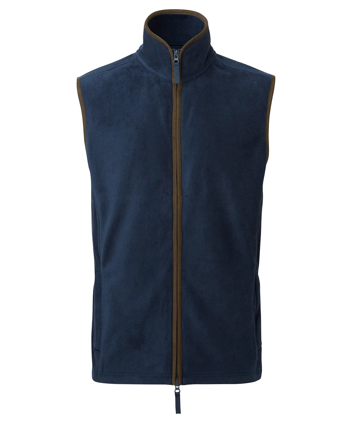 Navy/Brown - Artisan fleece gilet