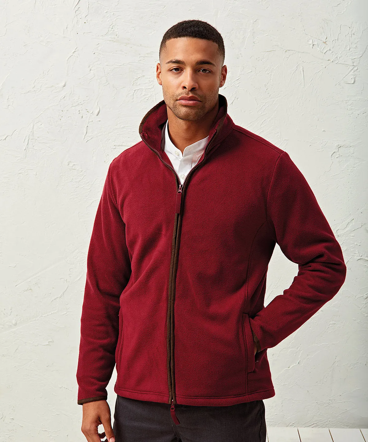 Navy/Brown - Artisan fleece jacket