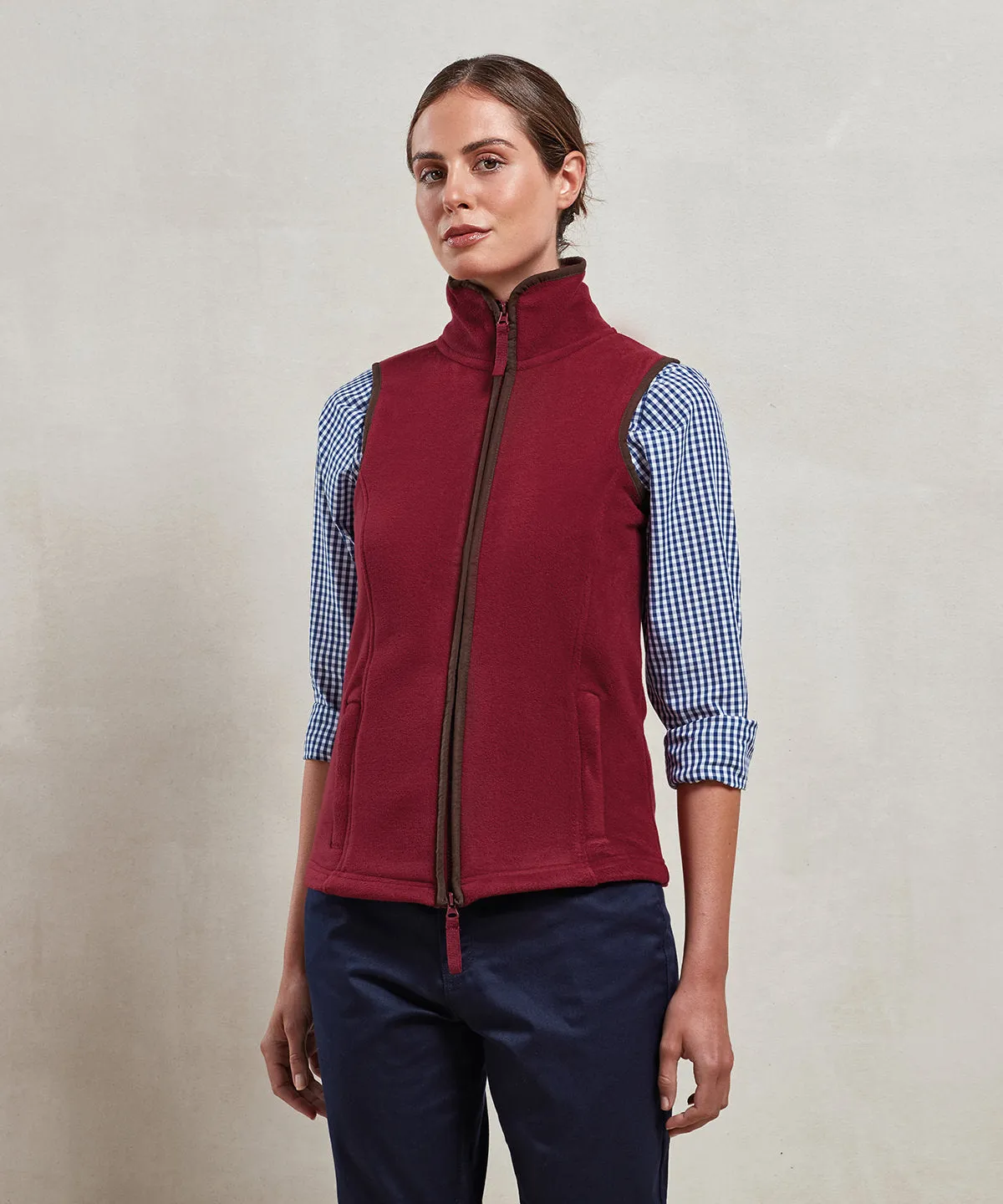 Navy/Brown - Women’s artisan fleece gilet