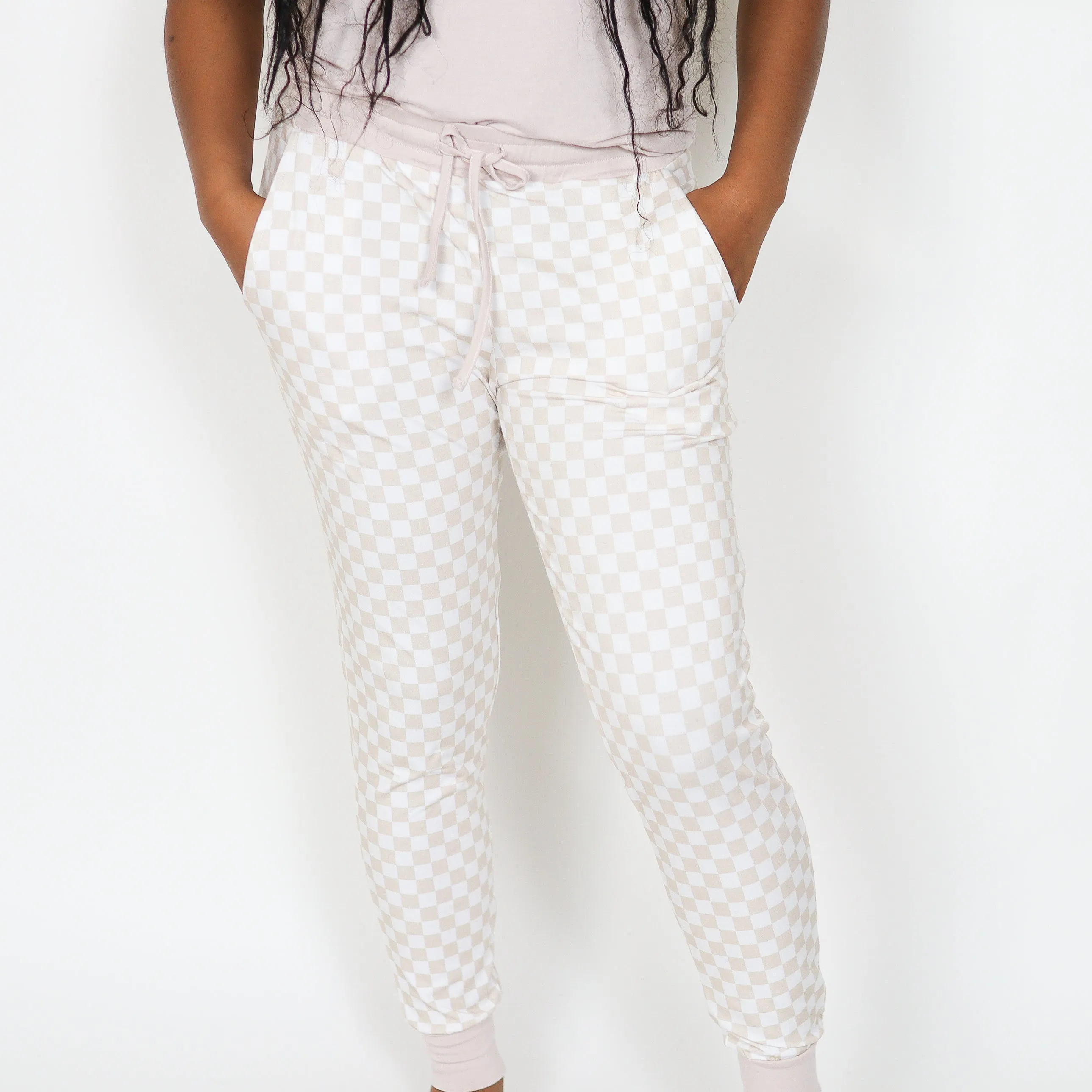 Neutral Checks Women's Joggers