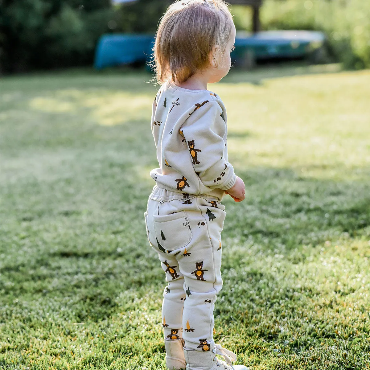 oh baby! Brooklyn Jogger Pants - Camping Print - Biscotti