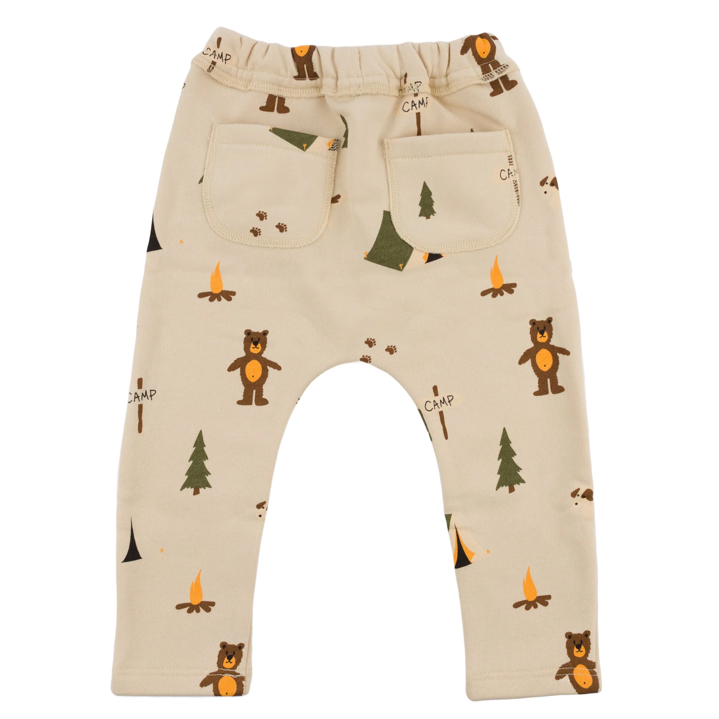 oh baby! Brooklyn Jogger Pants - Camping Print - Biscotti