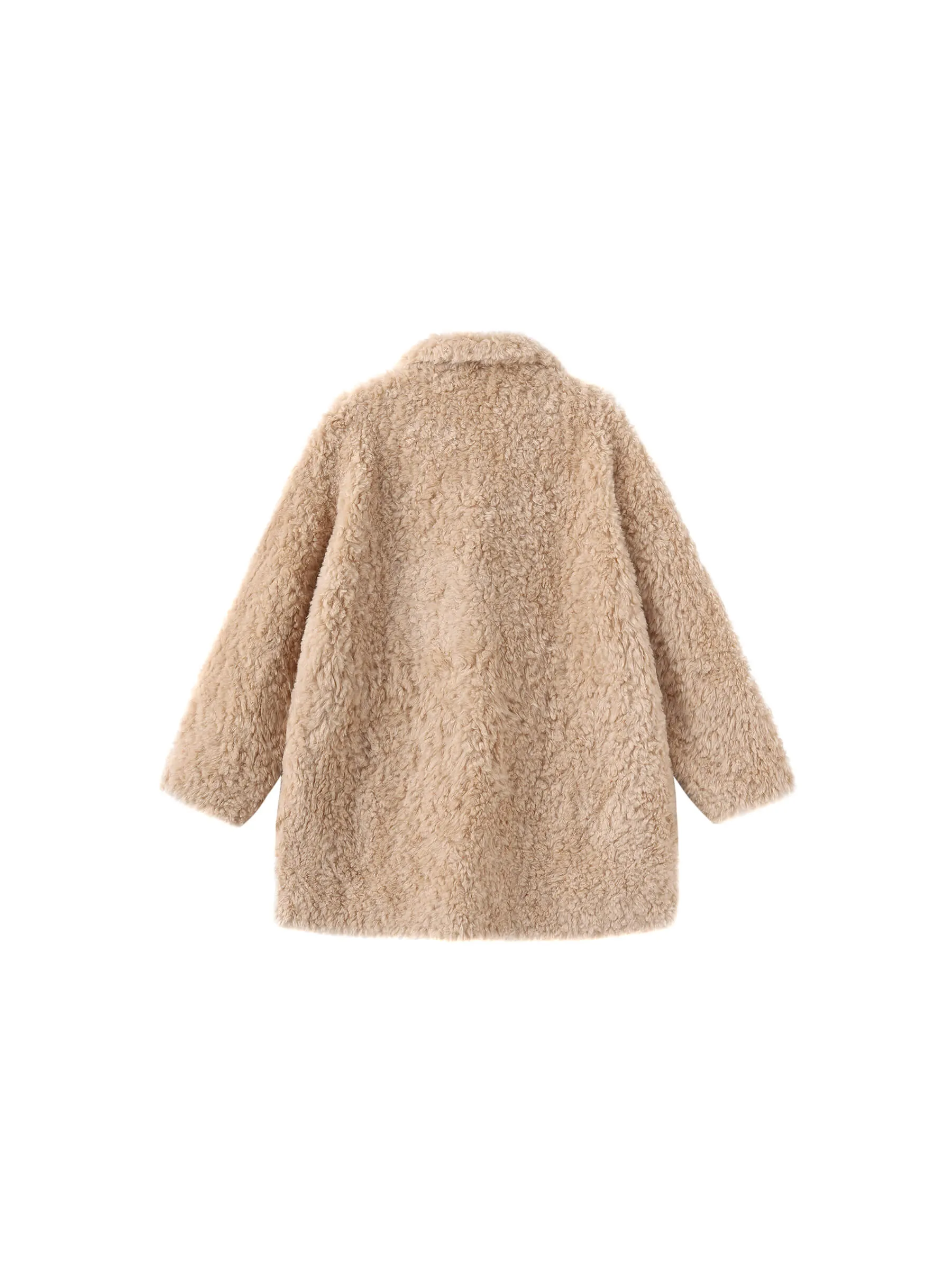 ONE BY CUBIC Hign Collar Furry 100% Wool Coat