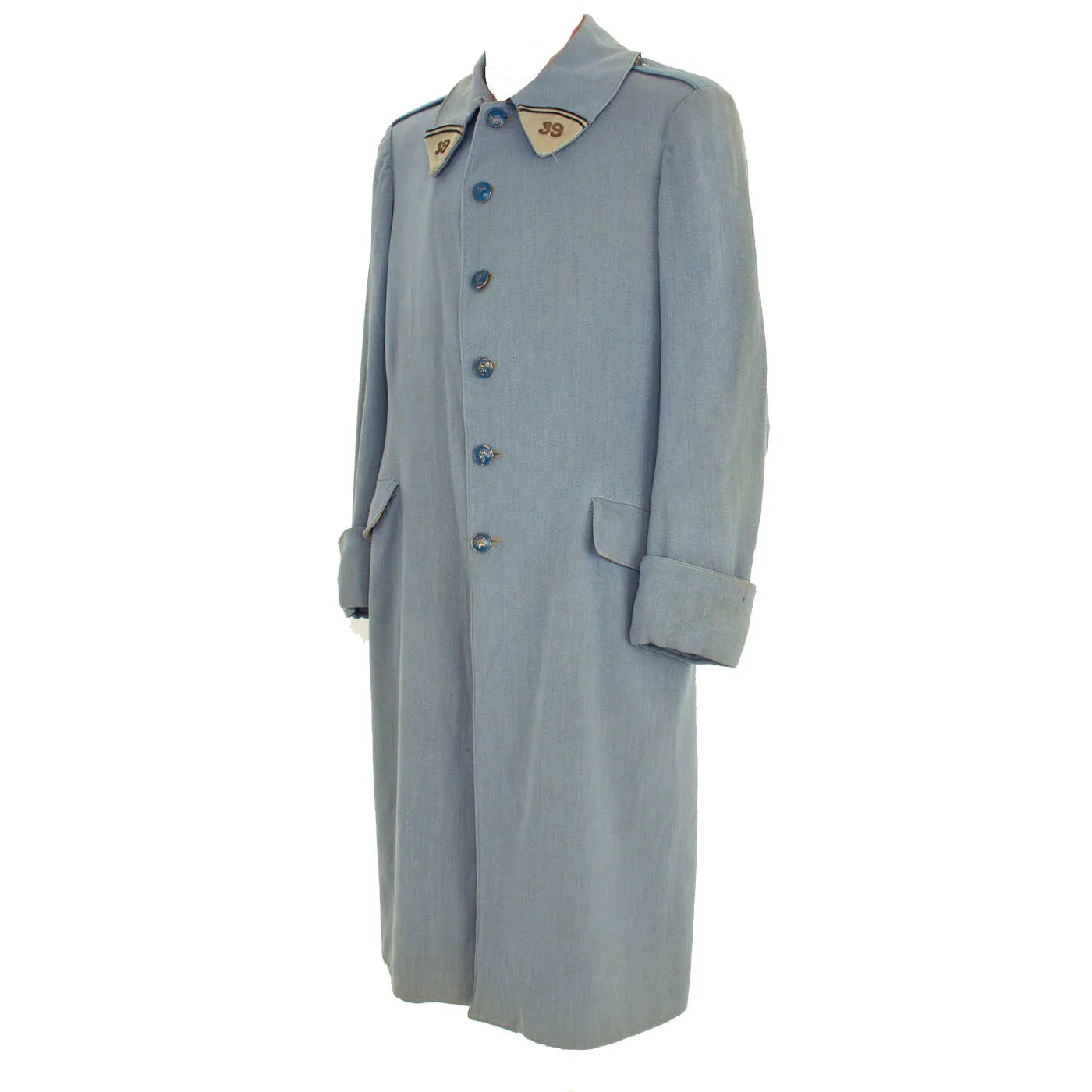 Original French WWI 39th Infantry Regiment Officer’s M1914 “Poiret” Greatcoat - Horizon Blue