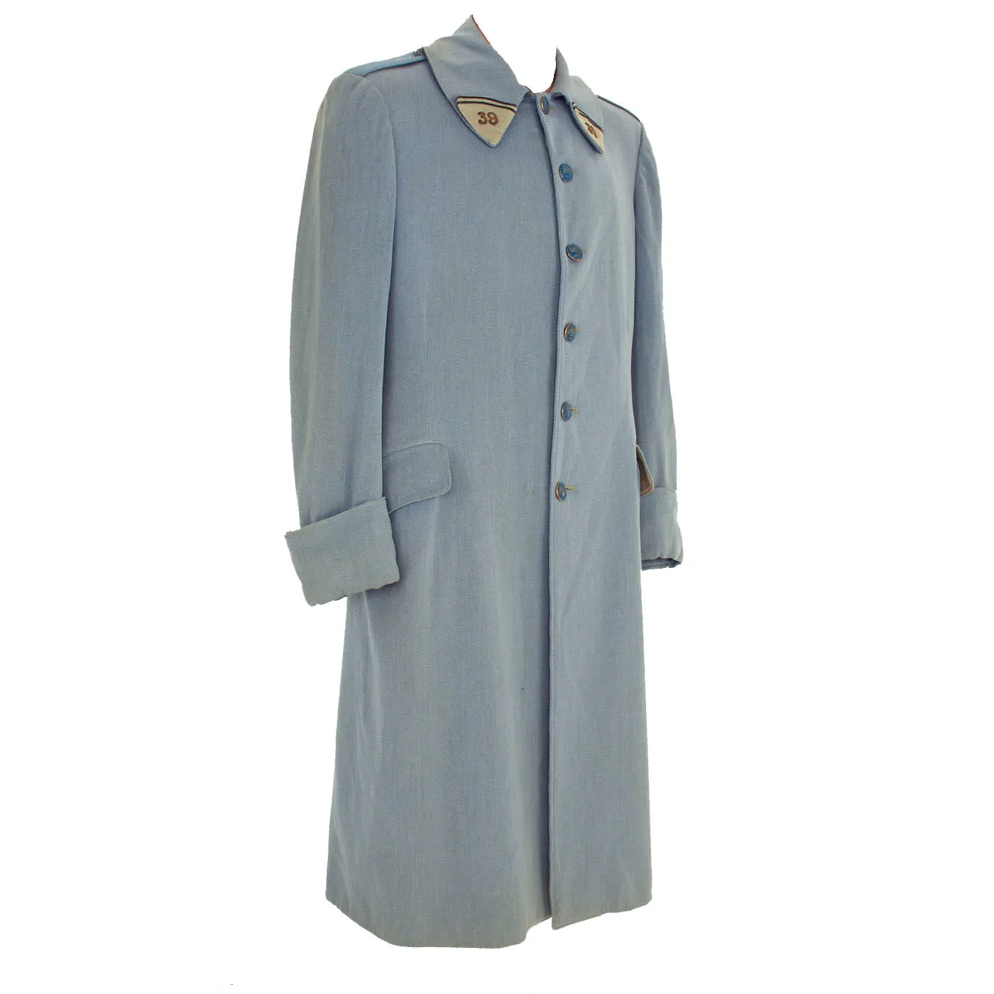 Original French WWI 39th Infantry Regiment Officer’s M1914 “Poiret” Greatcoat - Horizon Blue