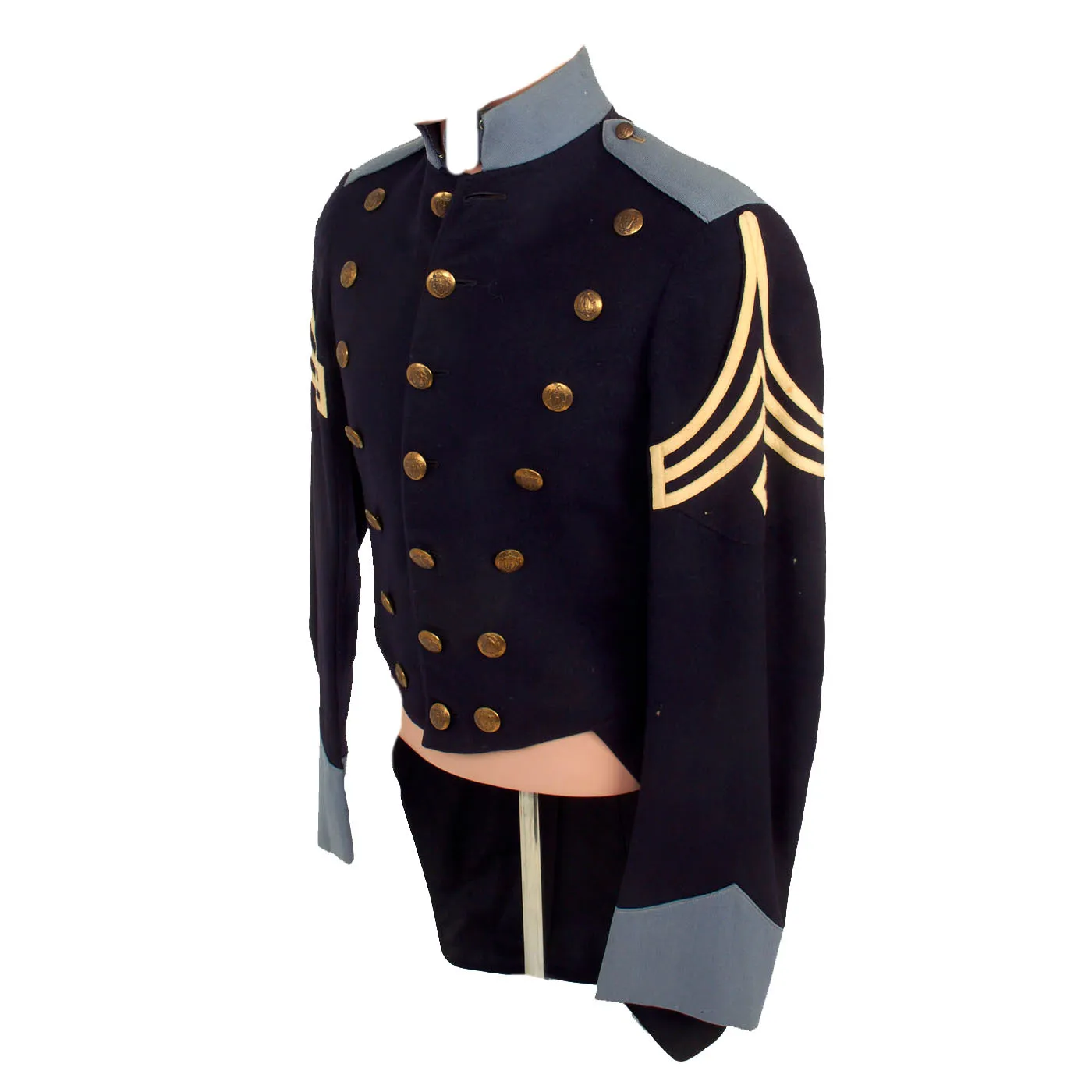 Original U.S. Pre-WWI Named Massachusetts State Volunteer Militia First Sergeant Coatee - Circa Early 1900