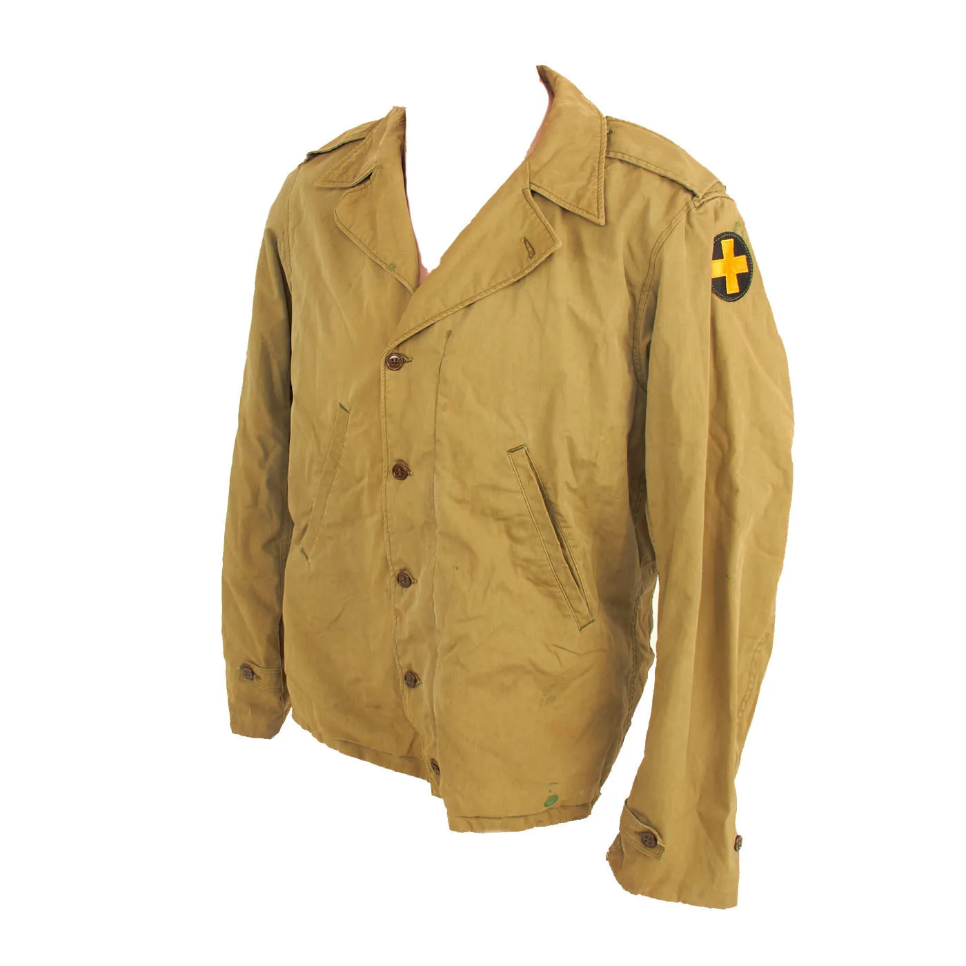 Original U.S. WWII 33rd Infantry Division Patched M1941 Field Jacket - Golden Cross Division