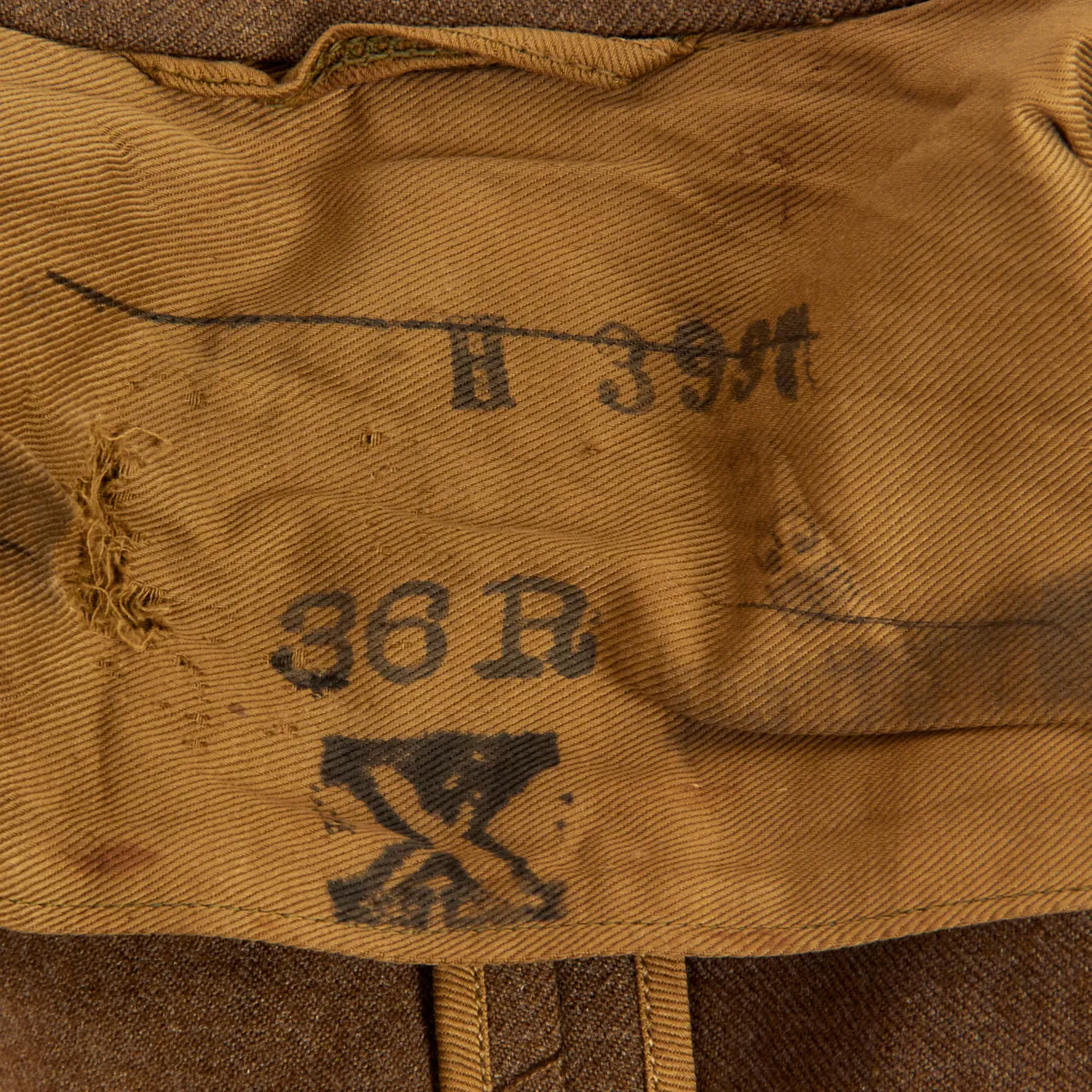 Original U.S. WWII Wool Class A Uniform Coat with Axis Prisoner of War PW Stenciled - Size 36R