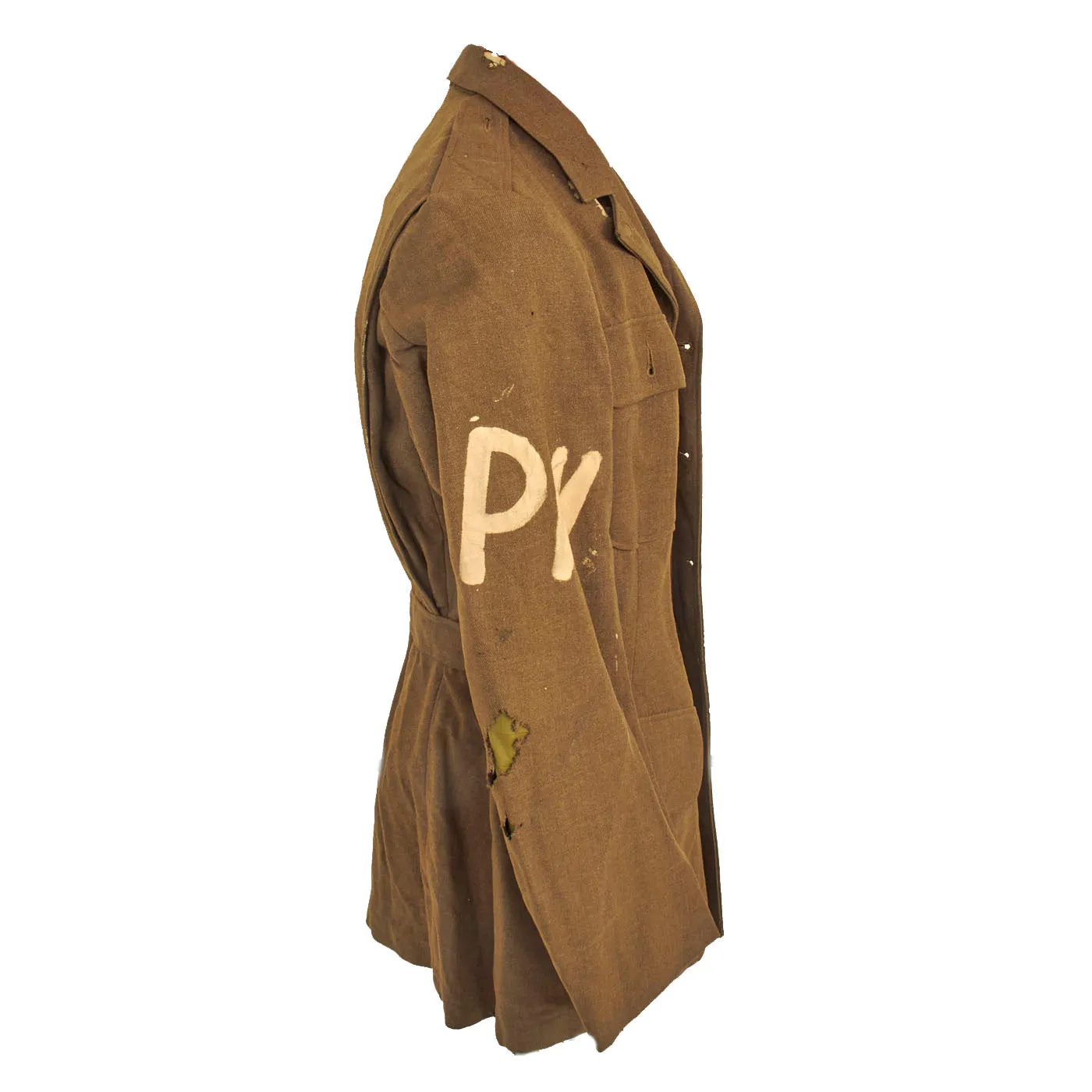 Original U.S. WWII Wool Class A Uniform Coat with Axis Prisoner of War PW Stenciled - Size 36R