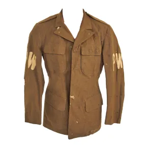 Original U.S. WWII Wool Class A Uniform Coat with Axis Prisoner of War PW Stenciled - Size 36R