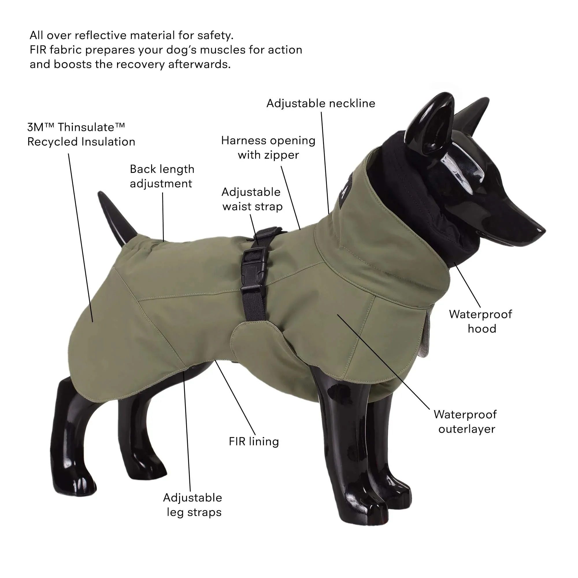 Paikka - Reflective Dog Coat