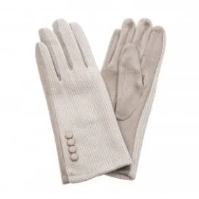 Park Lane Checked Gloves Stone