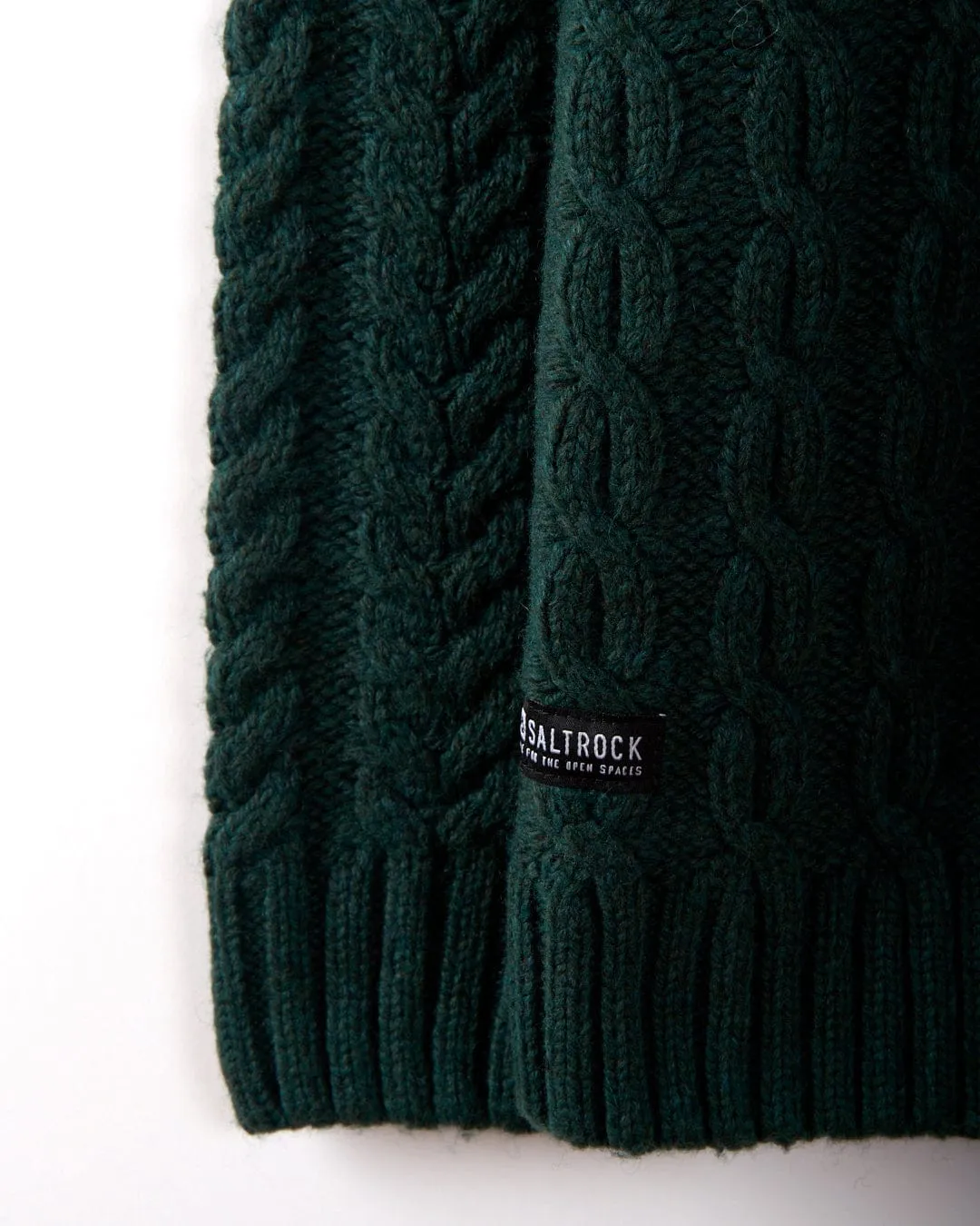 Patched - Mens Oversized Cable Knit Jumper - Dark Green