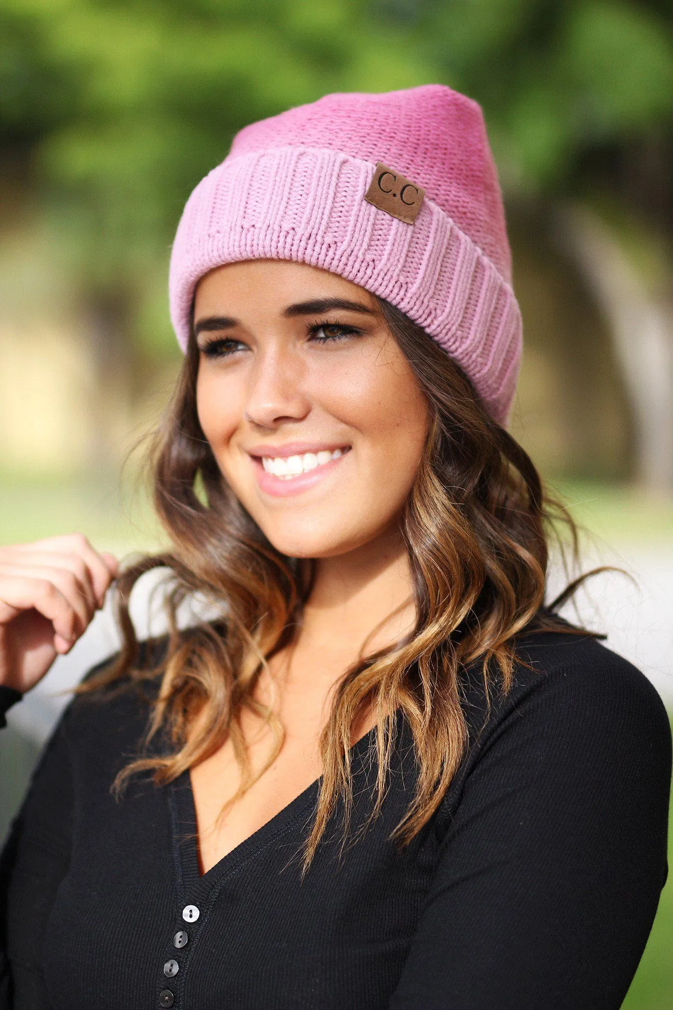 Pink Ombre Knit Beanie