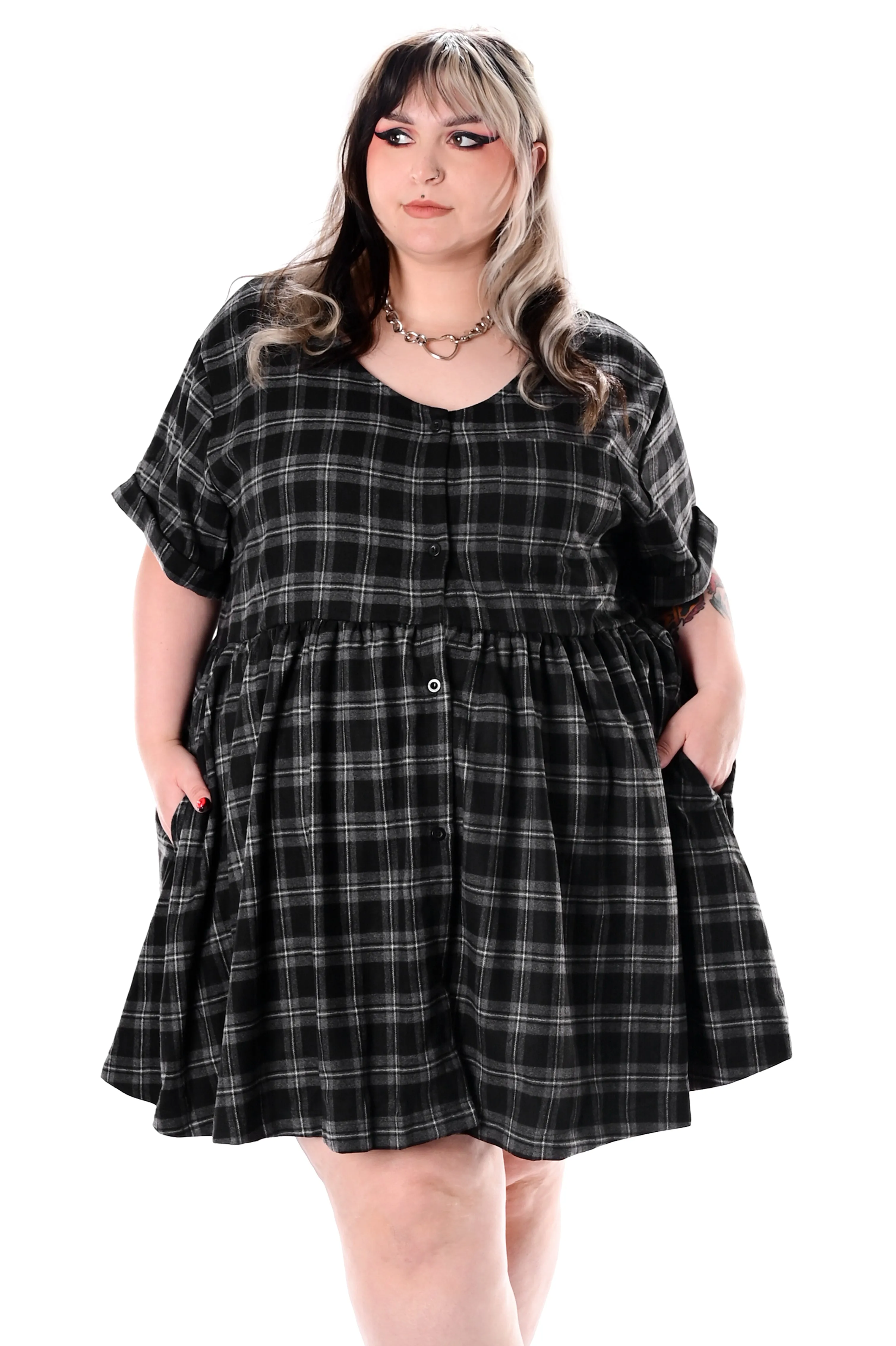 Plaid Babydoll Dress - Sign up for restock notifications!