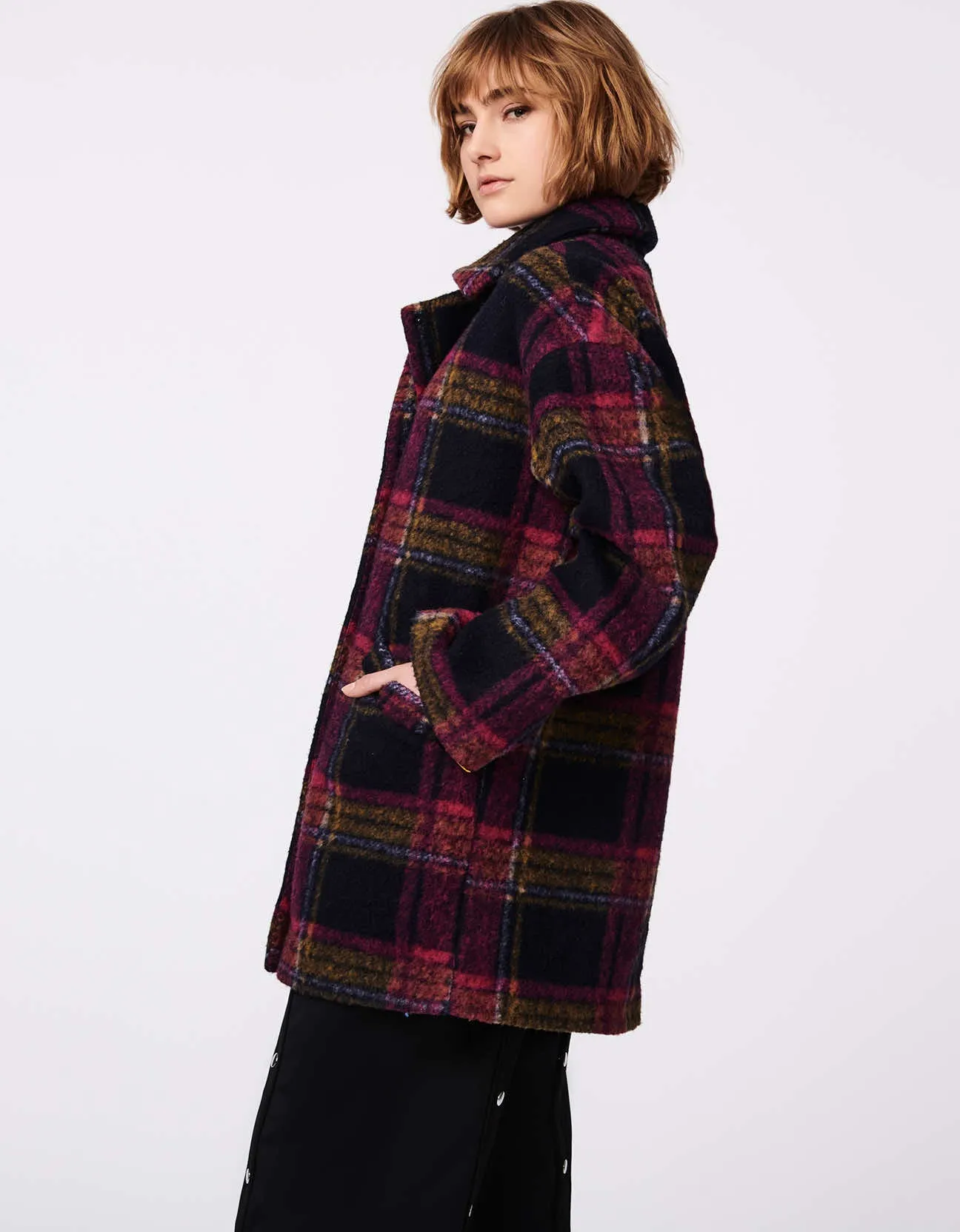 PLAID PAIRINGS WOOL COAT