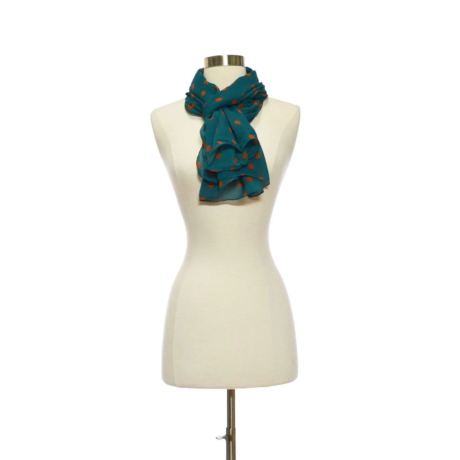 Polka Dot Chiffon Scarf