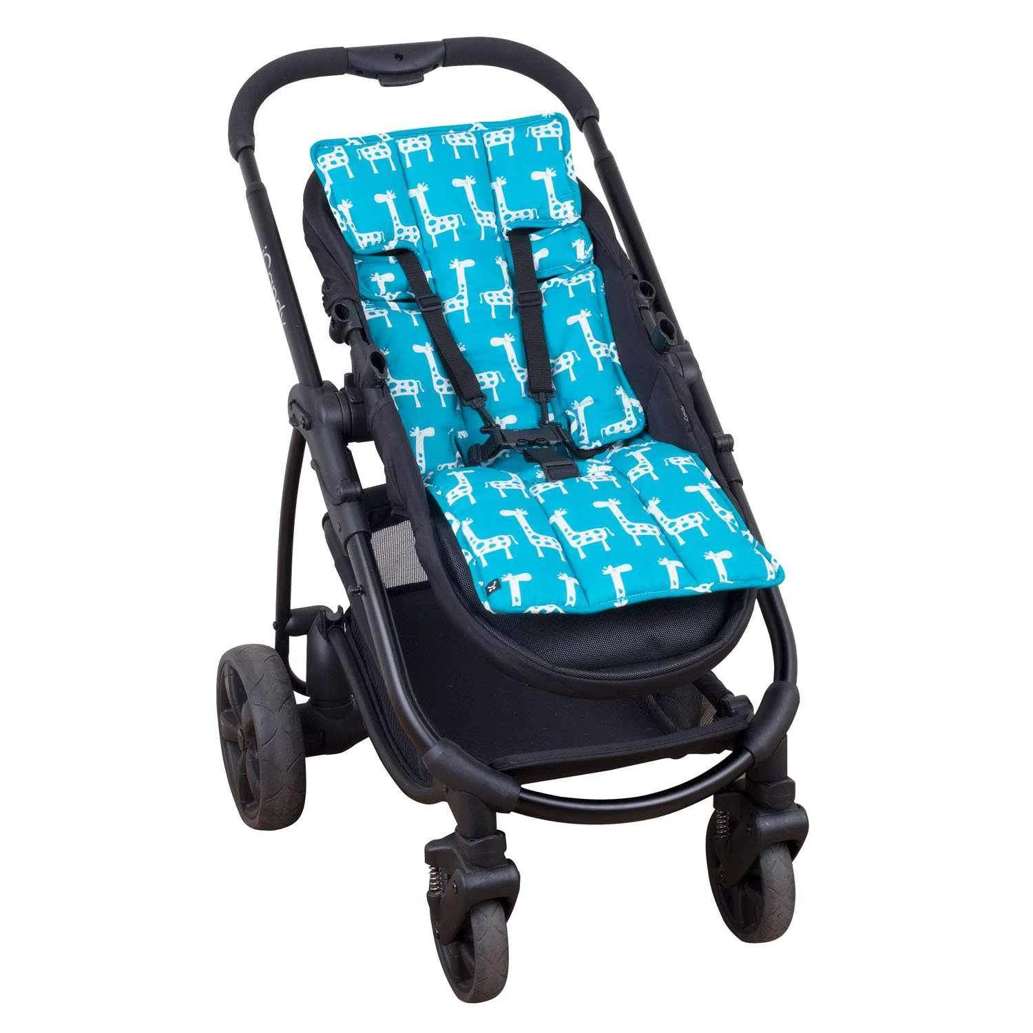 Pram Liner - Teal Giraffe