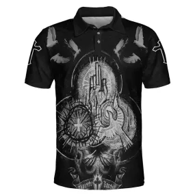 Praying Hands With Cross And Rose Fower Polo Shirt - Christian Shirts & Shorts