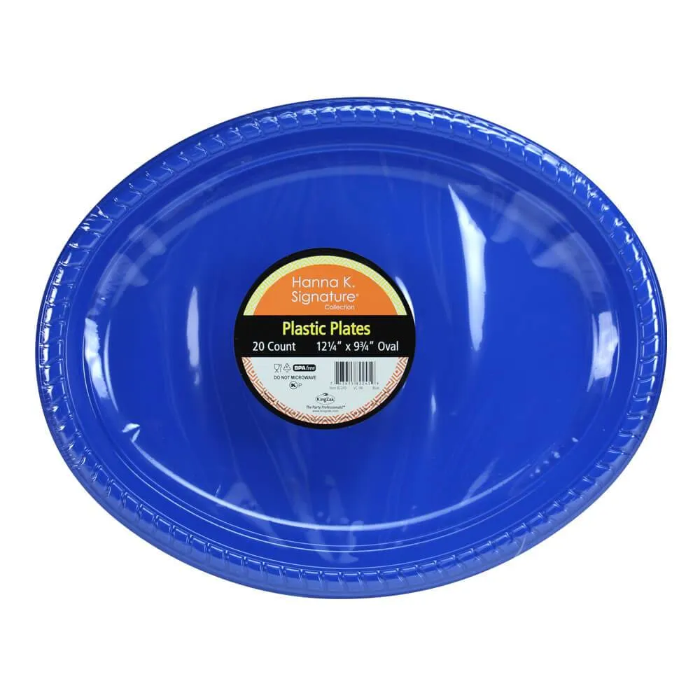 Premium Heavy Weight Plastic Oval Servingware<br/>Size Options: 12.25"x9.75" Plate and 11.5"x9" Bowl