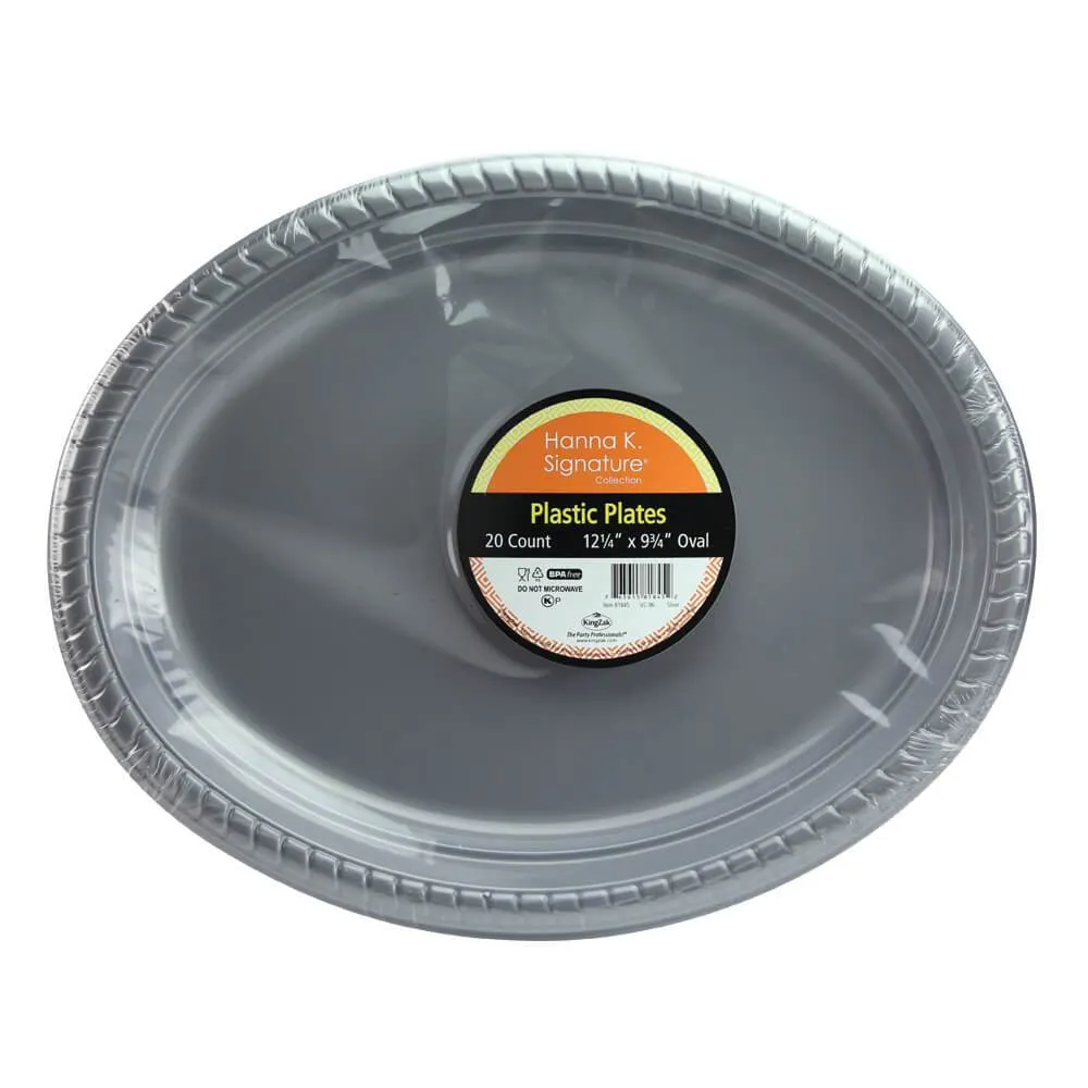 Premium Heavy Weight Plastic Oval Servingware<br/>Size Options: 12.25"x9.75" Plate and 11.5"x9" Bowl