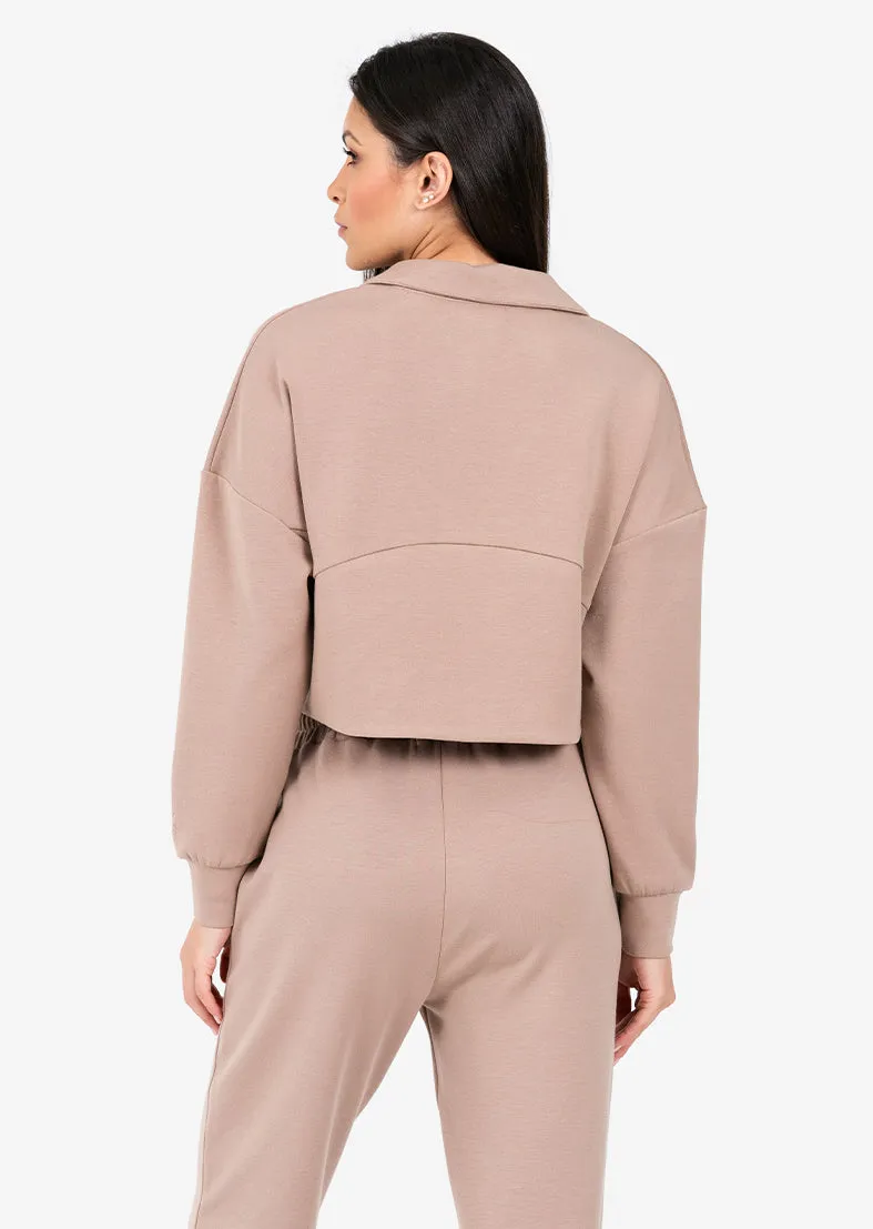 Premium Lounge Set Half Zip Taupe