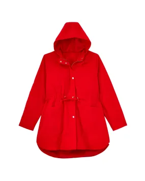 Primrose Raincoat with Hood | Red / Red