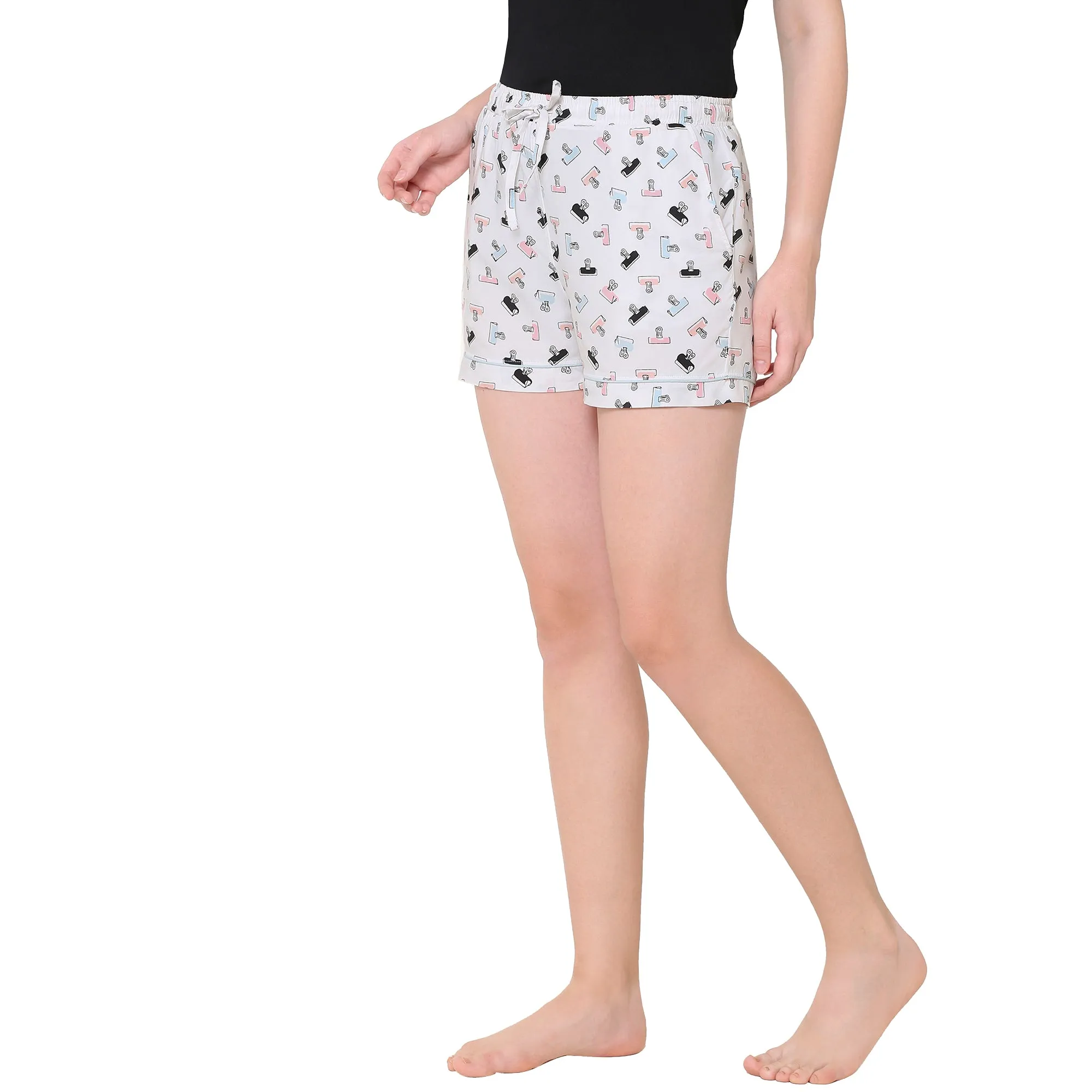 Printed Shorts with Pockets-NT-125