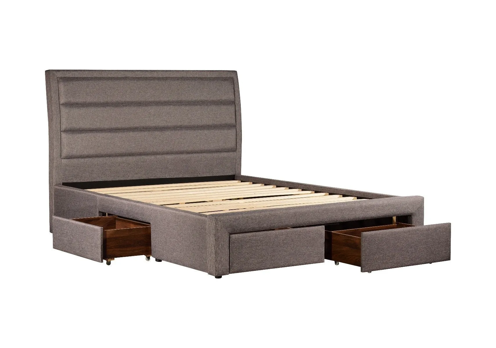 Queen Premium Package | Megan Bed Frame Light Grey, Luna Series Euro Top Mattress (Medium Firm) & Bamboo Mattress Topper!