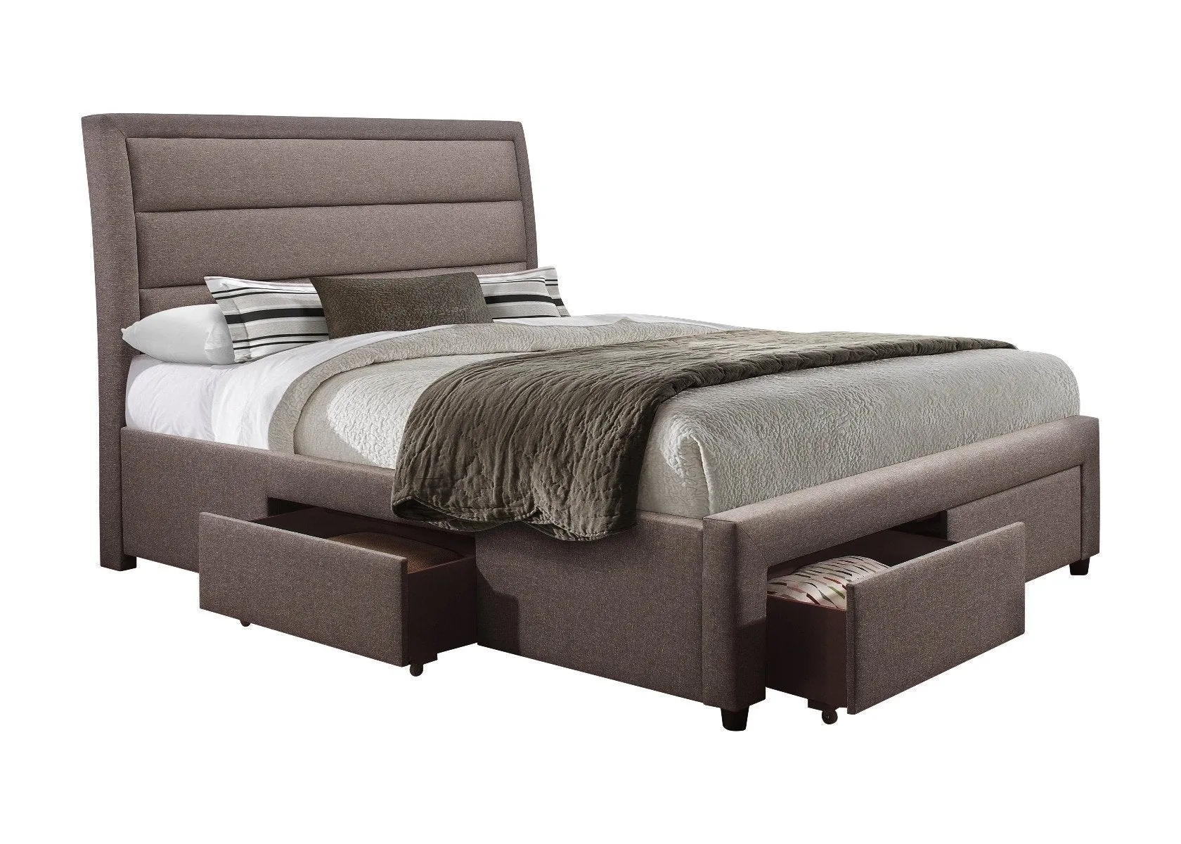 Queen Premium Package | Megan Bed Frame Light Grey, Luna Series Euro Top Mattress (Medium Firm) & Bamboo Mattress Topper!