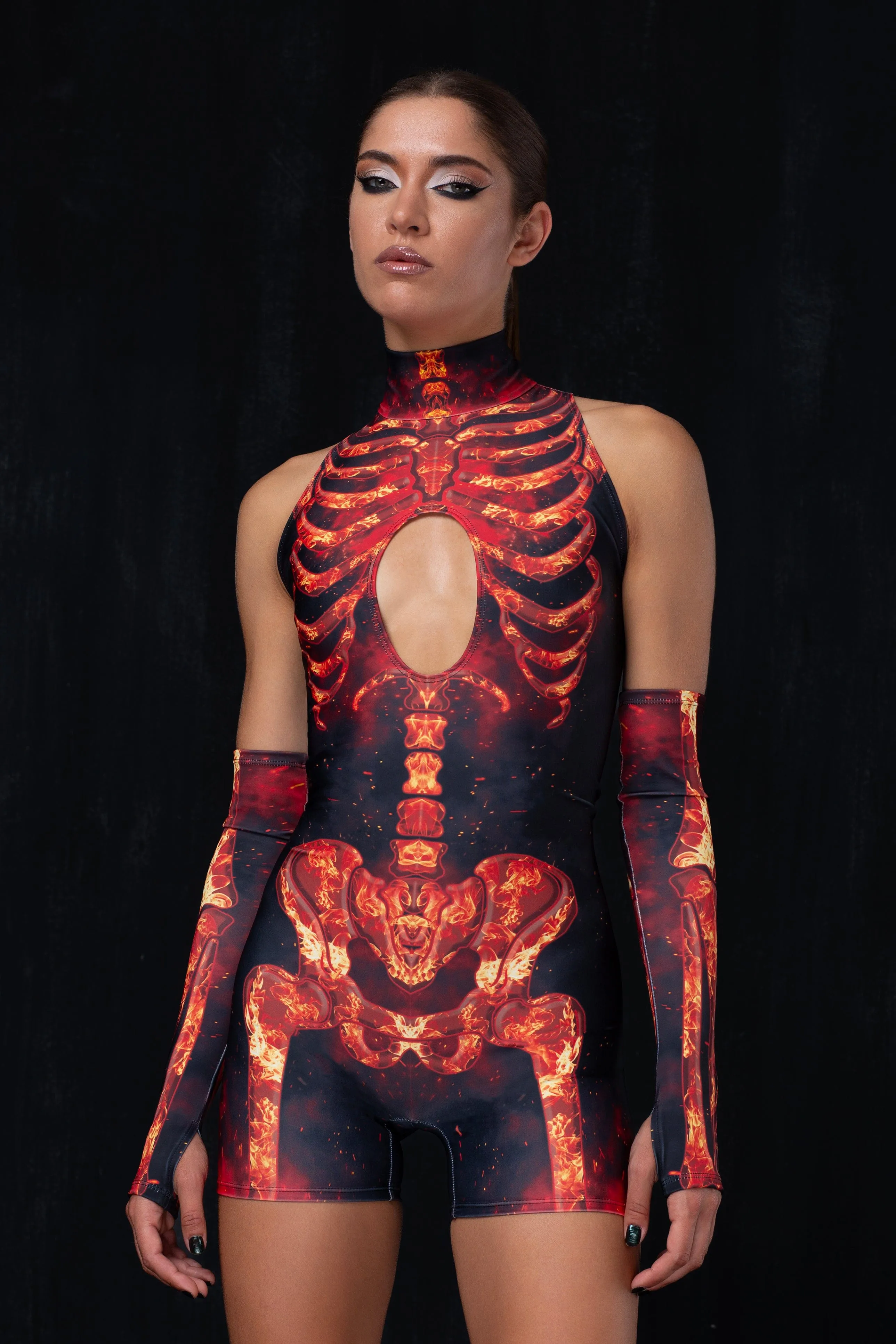 Raging Flames Keyhole Romper