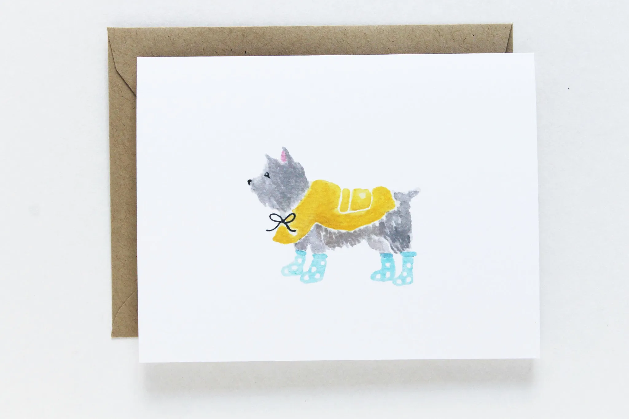 Rainy Boots Dog Card