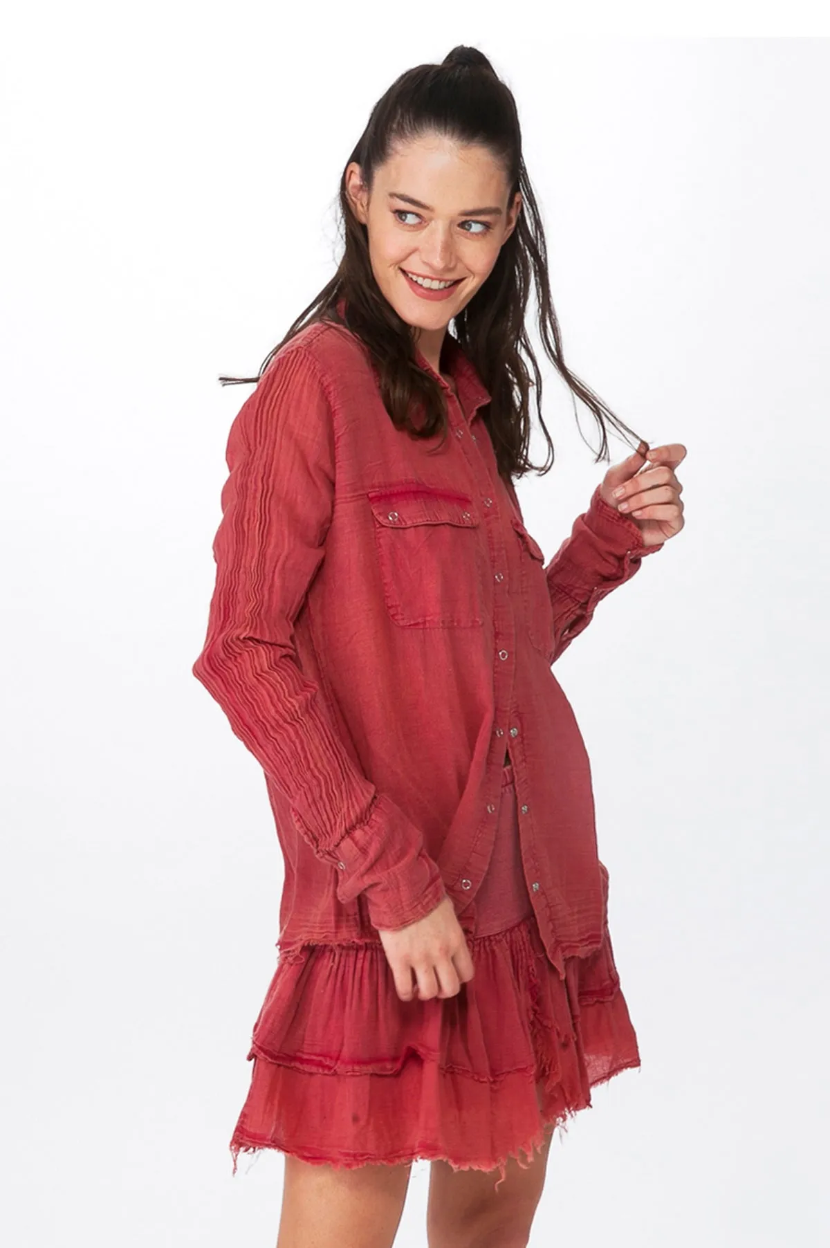 Red Classic Gauze Shirt