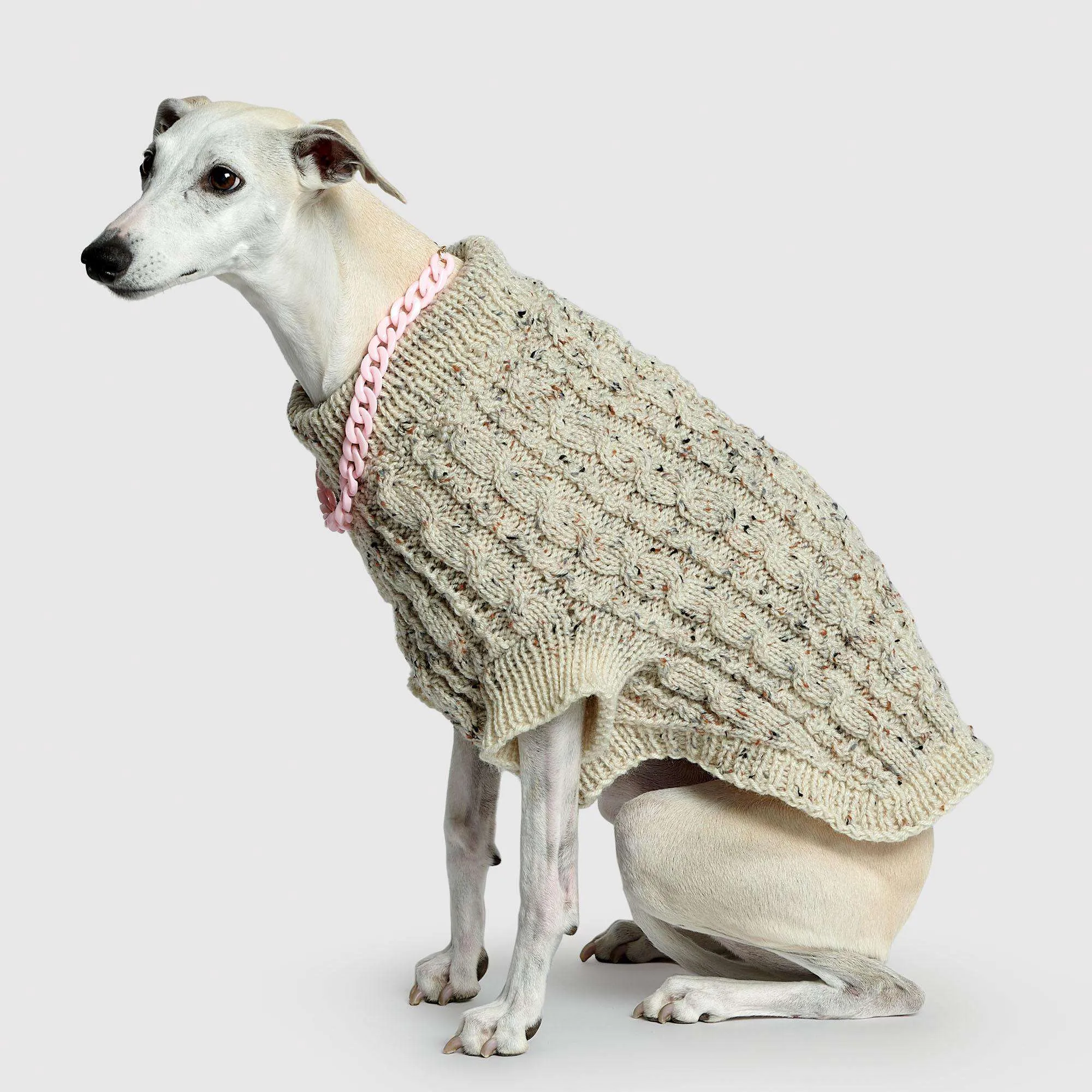 Red Heart Cable Knit Dog Coat