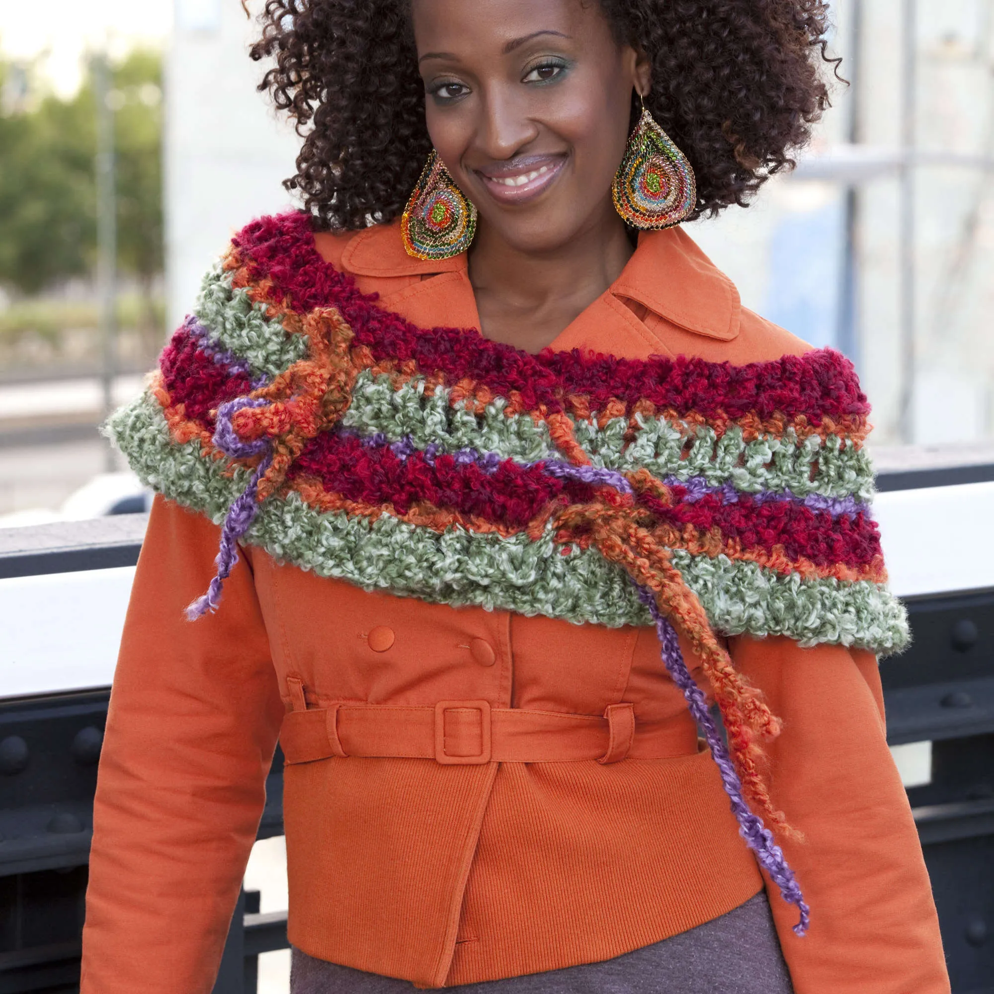 Red Heart Crochet Colorful Crazy Cowl