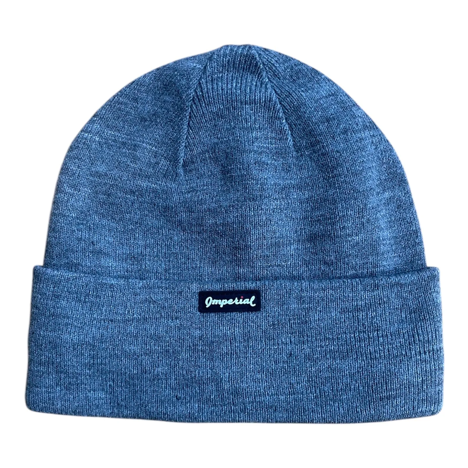 Relief Oval Embroidery Beanie Grey