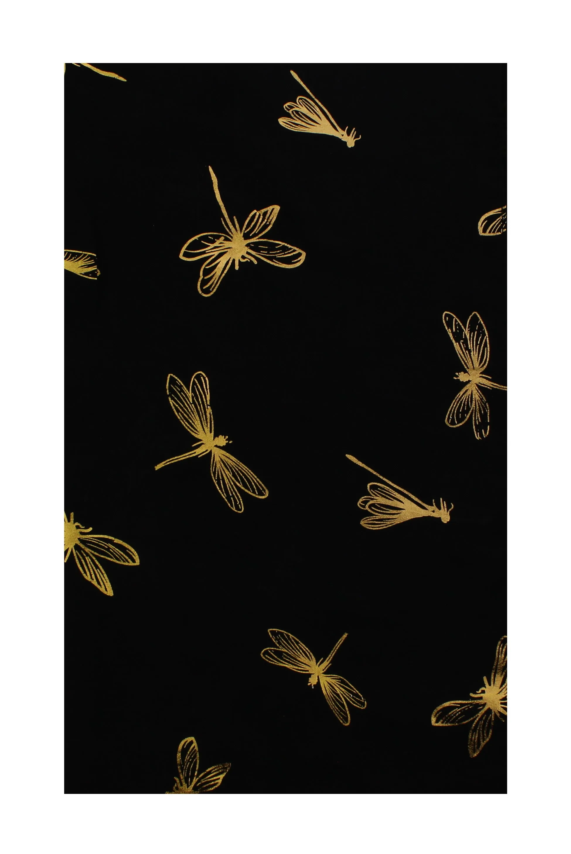 Scarf with Large Gold Foil Dragonfly Print