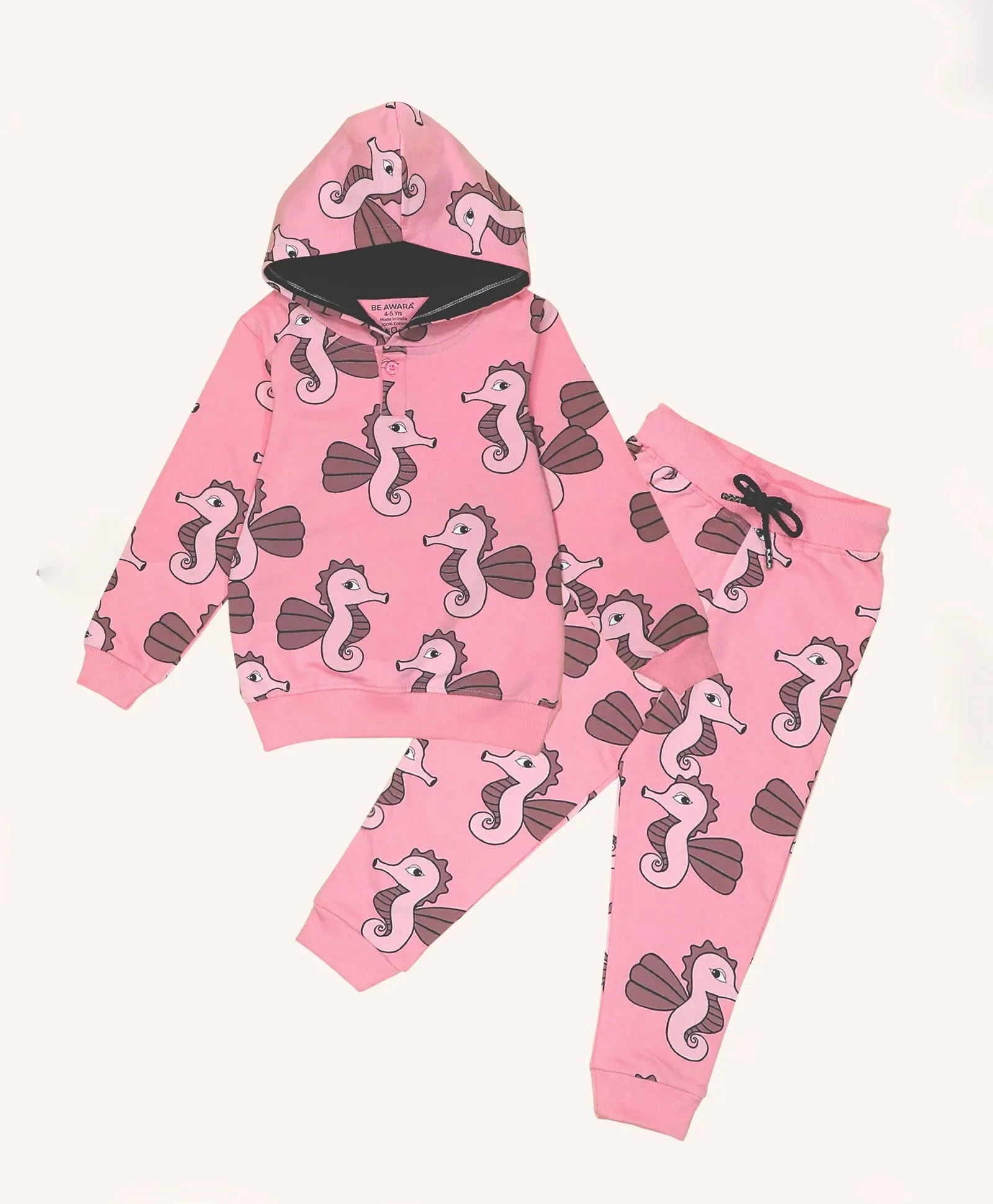 Sea Horse Pattern Kids Hoodie & Joggers Set