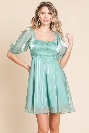 Seafoam Babydoll Mini Dress