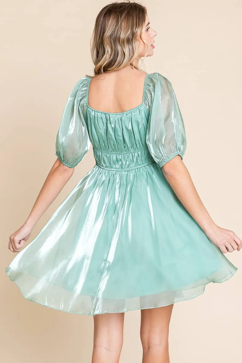 Seafoam Babydoll Mini Dress