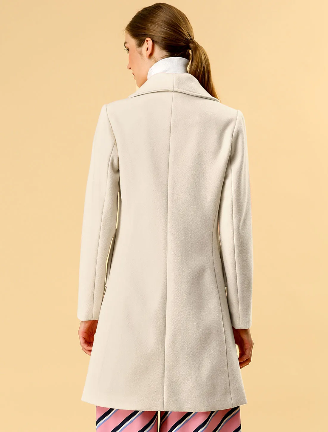 Shawl Collar Single Breasted Winter Long Belted Coat