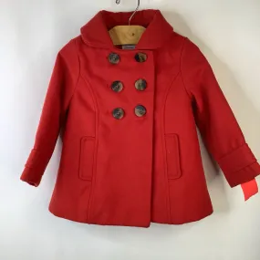 Size 2: Old Navy Red Button-Up Trench Coat Jacket