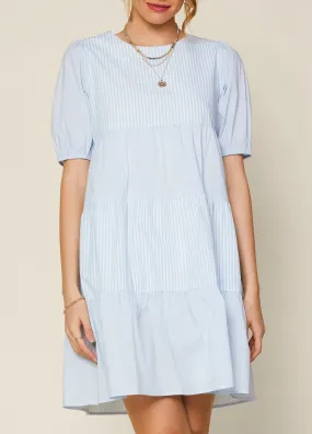 Sky Blue Stripe Babydoll Dress