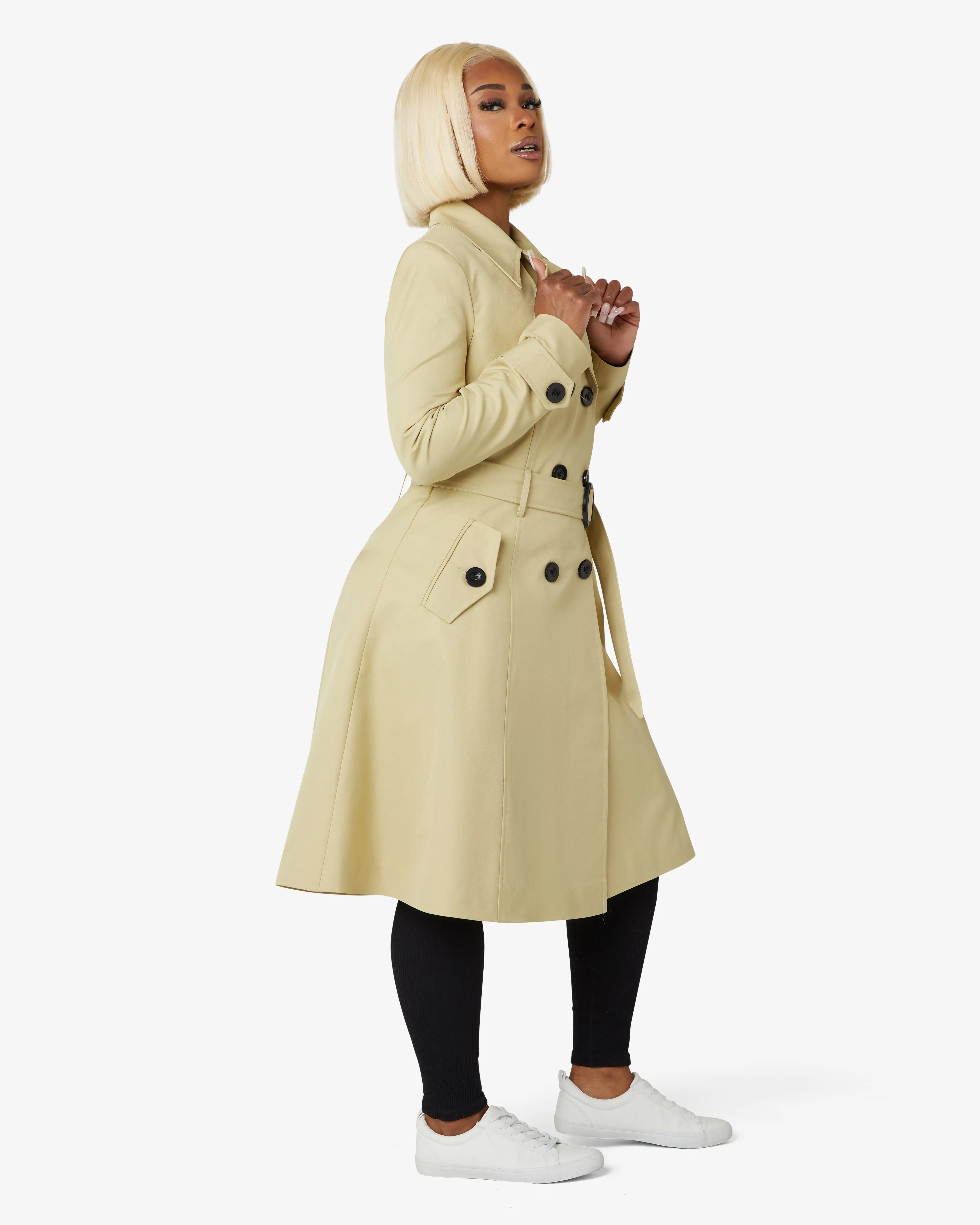 Spring/Summer Double Breasted Trench Mac Coat (1201-SP)